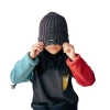 The latest Japanese children's retro color-blocking card hooded sweatshirts and thick cotton tops for boys and girls in autumn and winter 2022 are in stock Item Picture